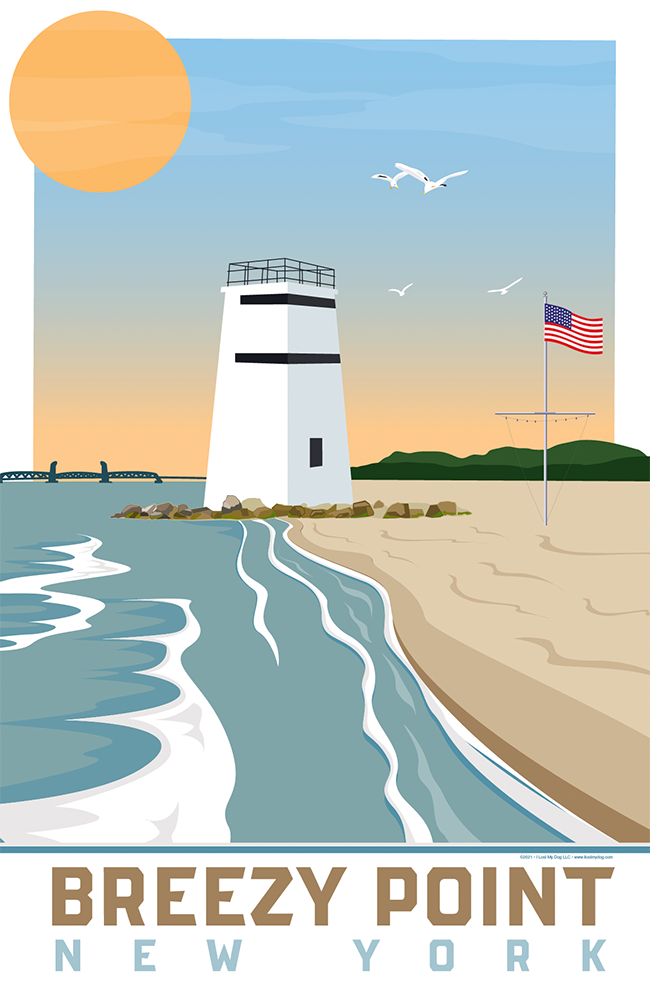Breezy Point Lighthouse Illustration
