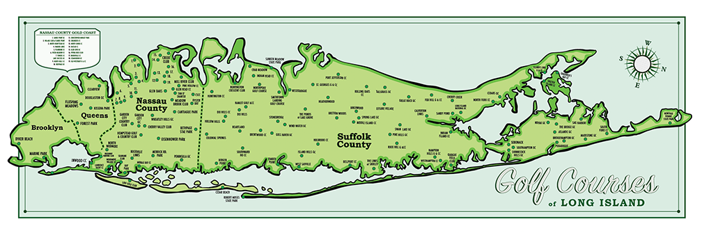 Long Island Golf Course Map