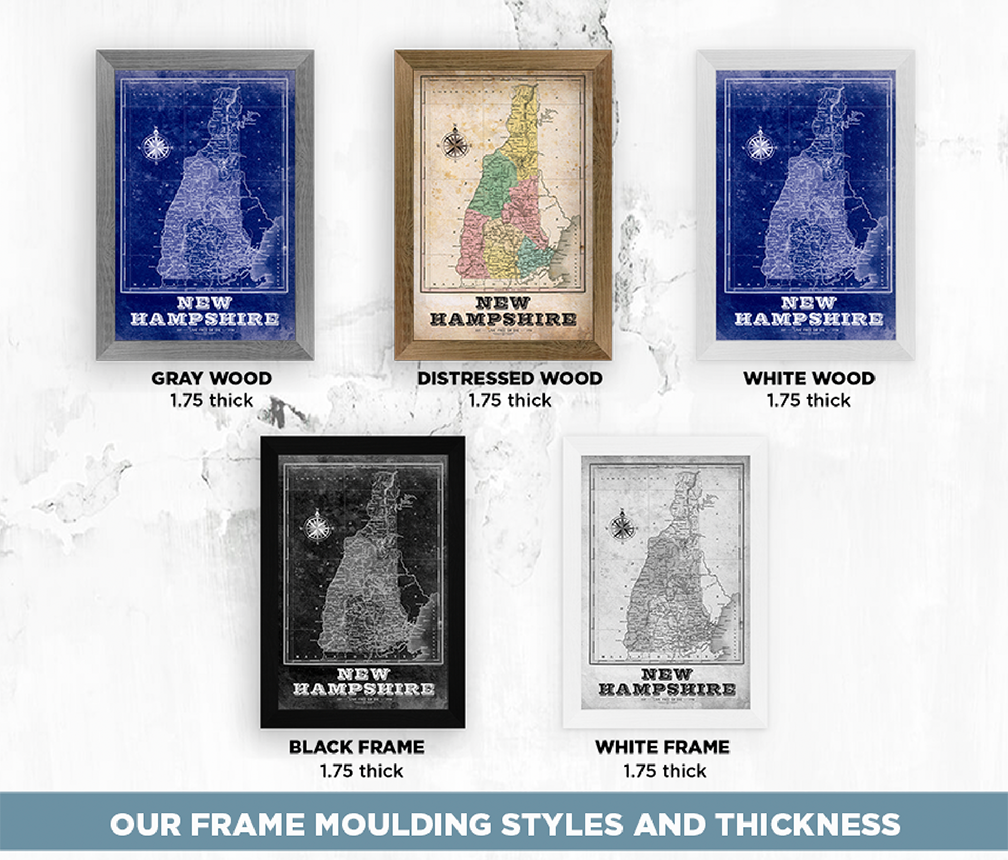 New Hampshire Vintage Remixed Map