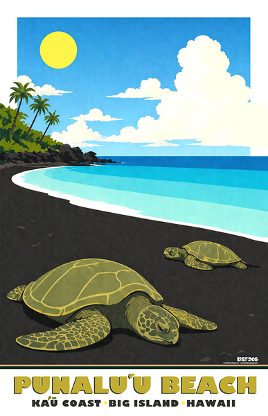 Punalu'u Turtles, Big Island Hawaii – LOST DOG Art & Frame
