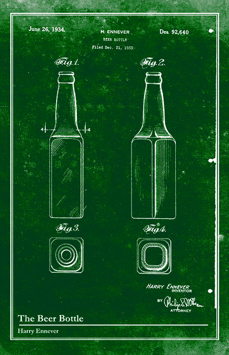 Beer Bottle-Patent Invention Art