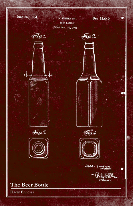 Beer Bottle-Patent Invention Art