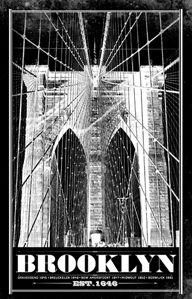 Brooklyn Bridge Vintage Travel Poster