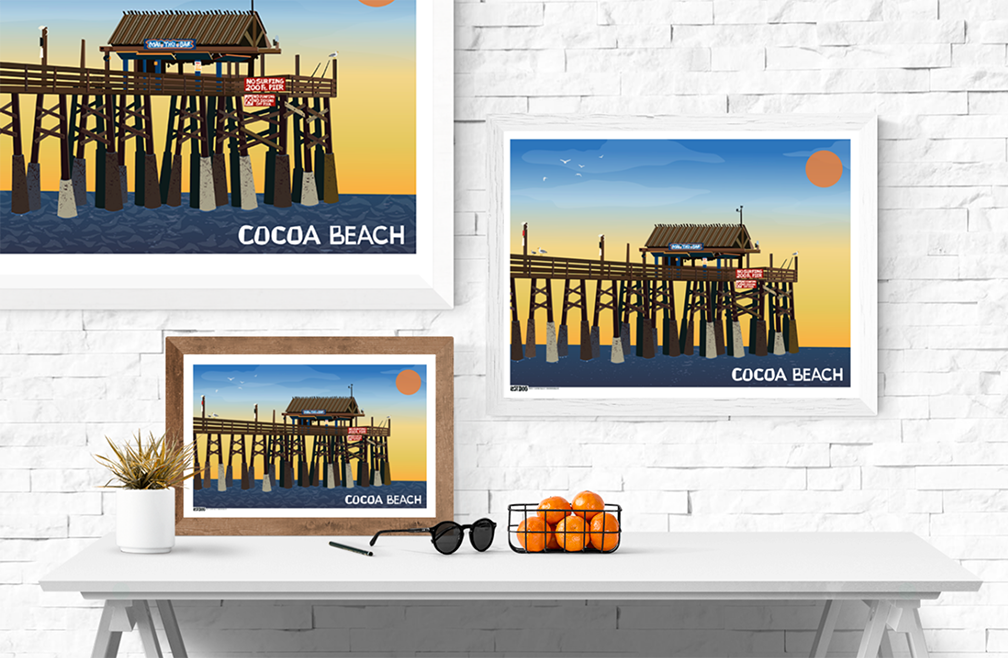 Cocoa Beach Pier Illustration