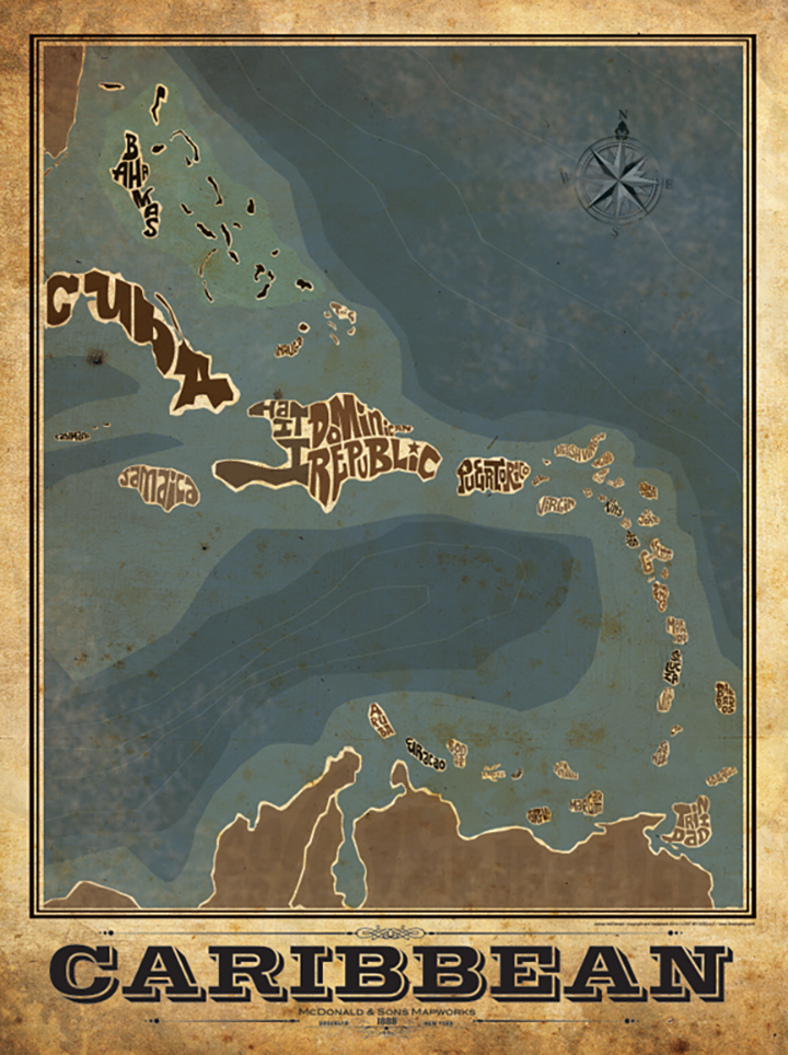 Caribbean Island Type Map