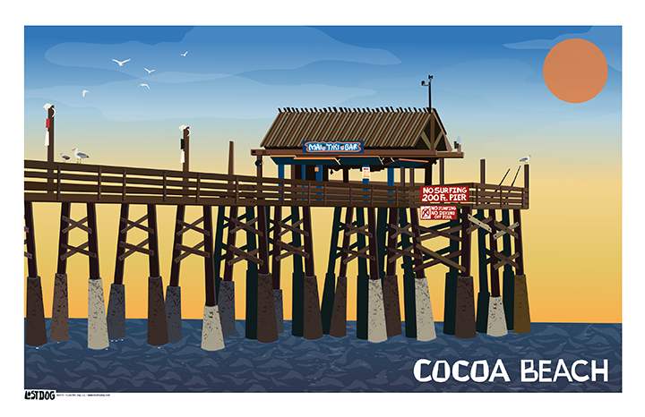 Cocoa Beach Pier Illustration