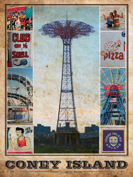 Coney Island Vintage Travel Poster