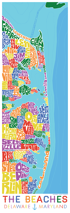 Delaware and Maryland Beaches Type Map