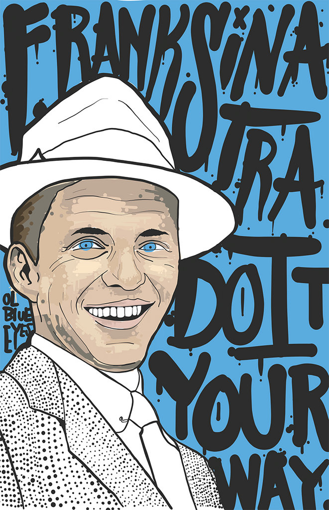 Frank Sinatra Paint Splatter Illustration