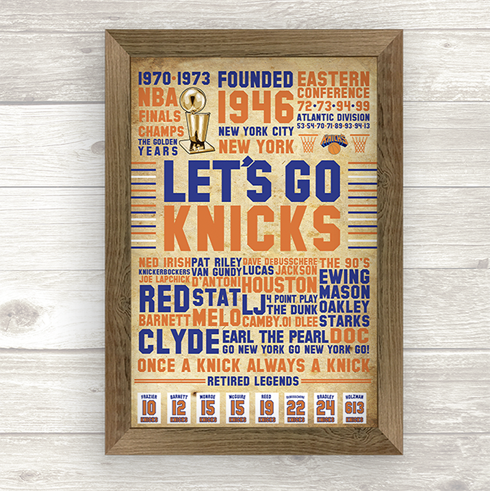 Lets Go Knicks Vintage Poster