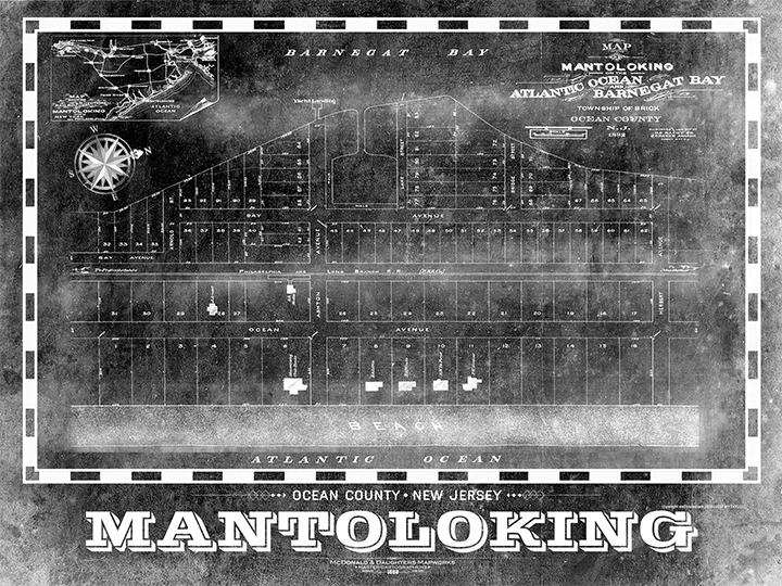 Mantoloking Vintage Remixed Map