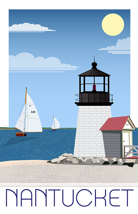 Brant Point Lighthouse Illustration