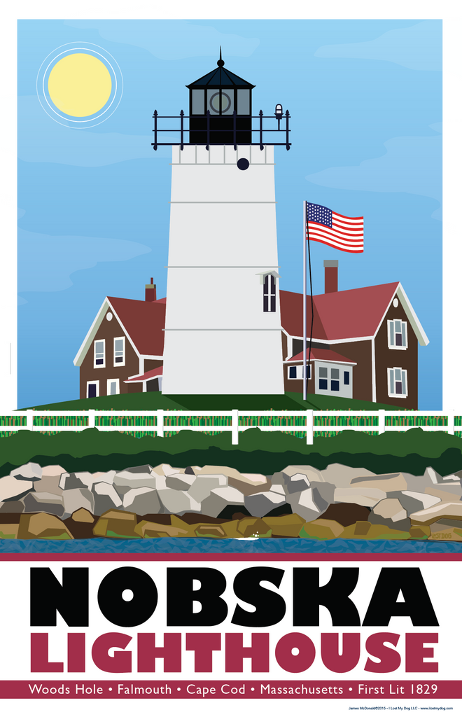 Nobska Lighthouse Illustration