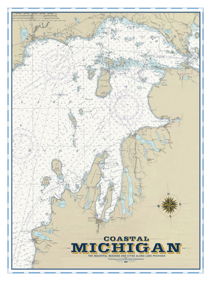 Northern Michigan Vintage Remixed Map
