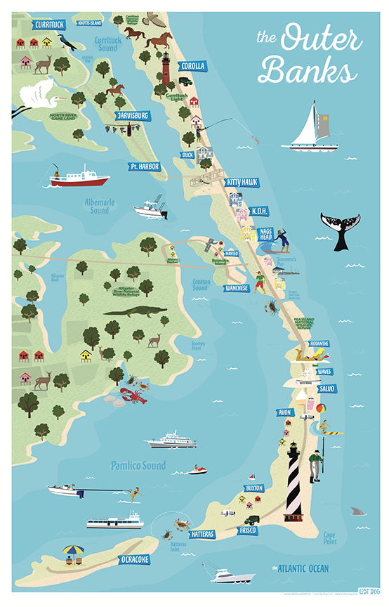 OBX Illustrated Map
