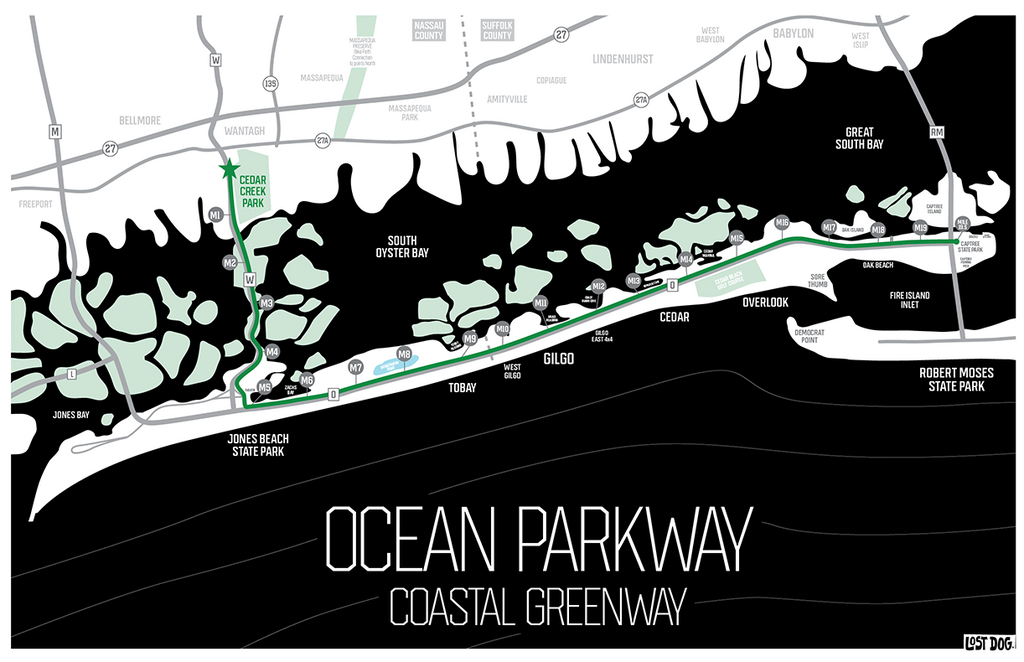 Ocean Parkway Coastal Greenway Map