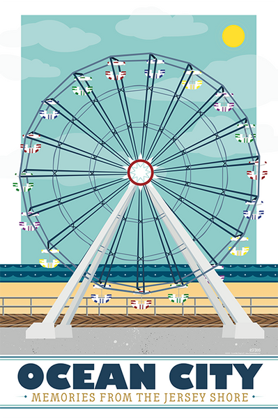 OCEAN CITY FERRIS WHEEL – LOST DOG Art & Frame