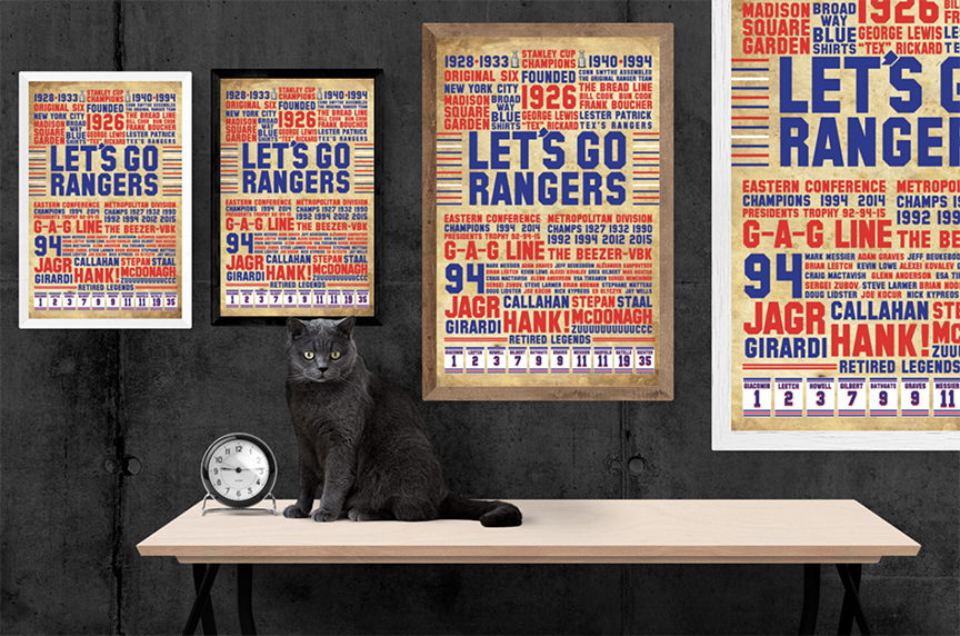 Lets Go Rangers Vintage Poster