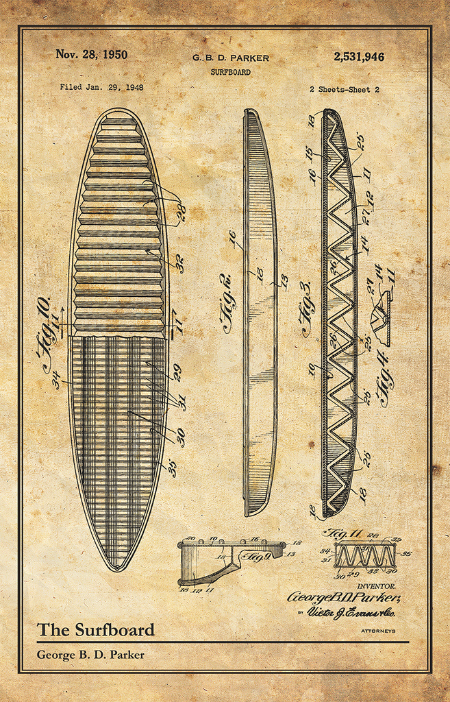 Surfboard-Patent Invention Art
