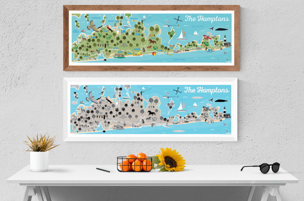 The Hamptons Map Illustration