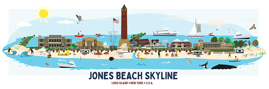 Jones Beach Skyline Illustration