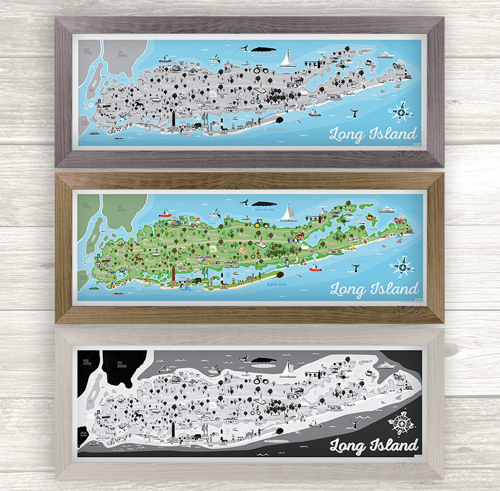 Long Island Illustrated Map