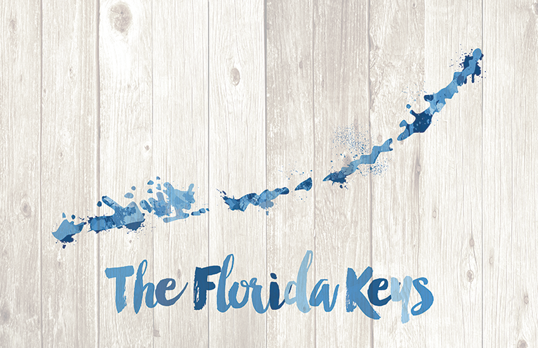 The Florida Keys Paint Splatter Silhouette