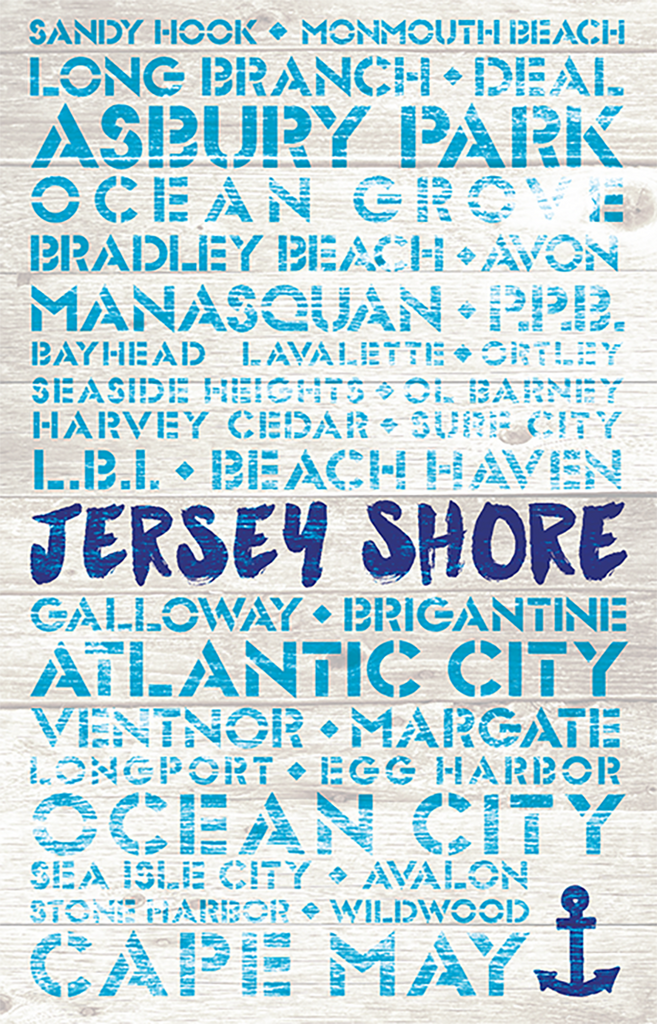 New Jersey Favorite Places Wooden Plank Replica Signs