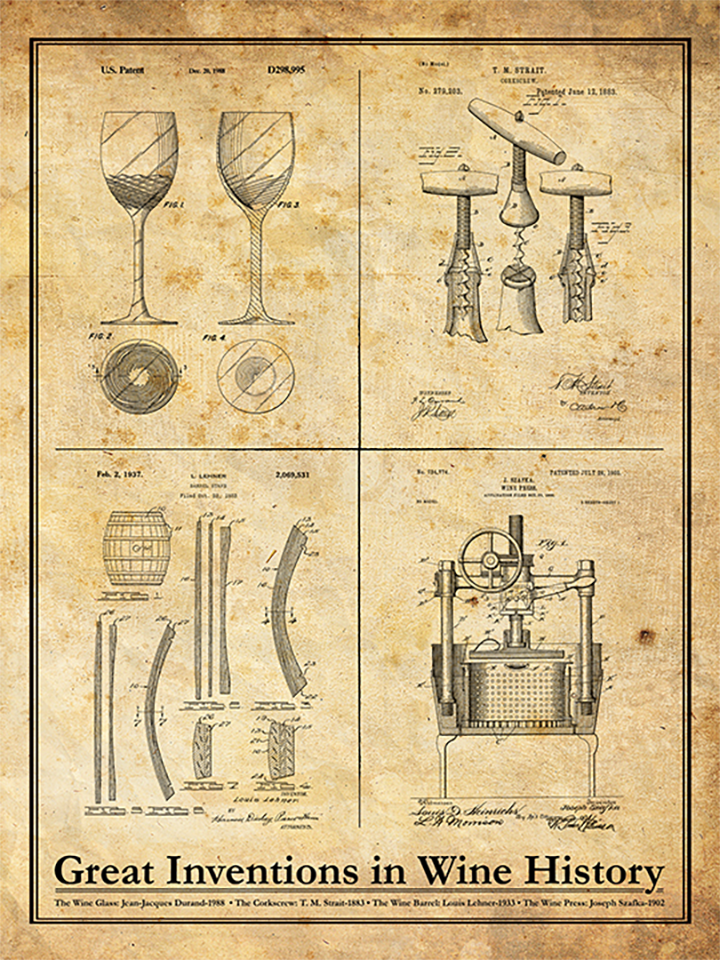 Great Inventions in Wine History-Patent Invention Art