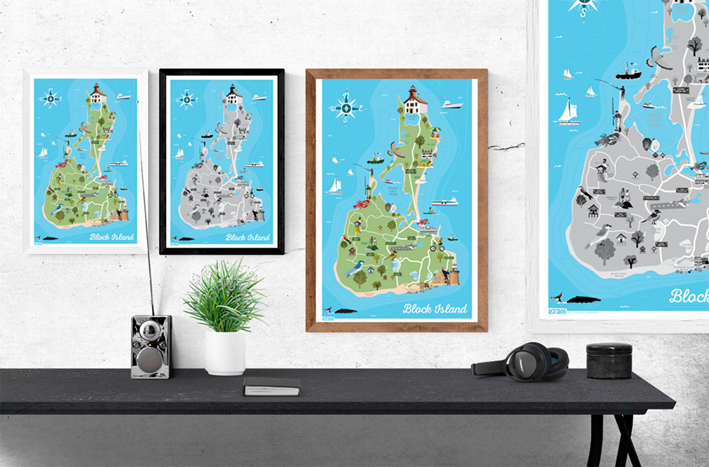 Block Island Illustrated Map
