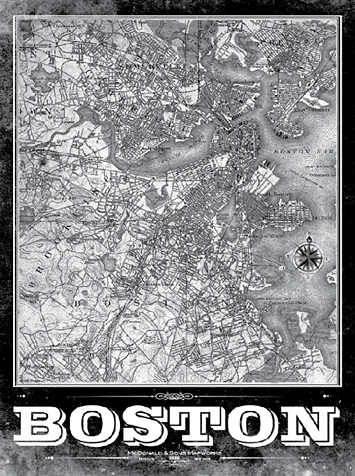 Boston Vintage Remixed Map