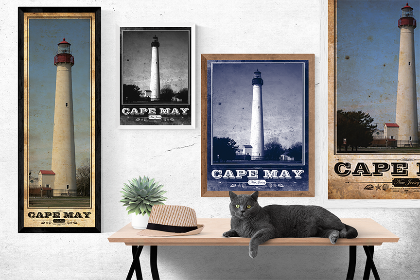 Cape May Lighthouse Vintage Travel Poster