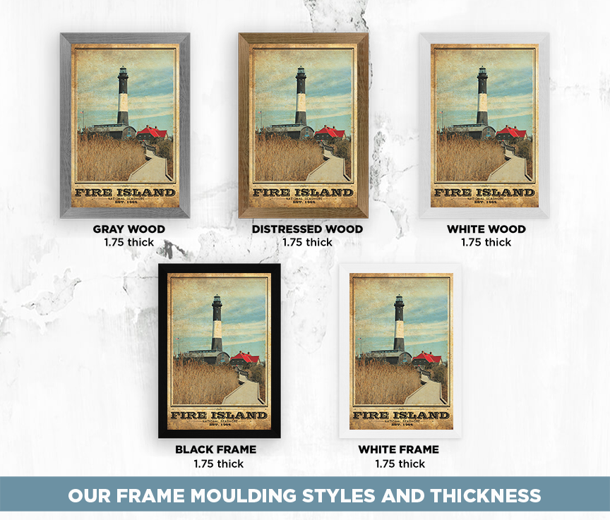 Fire Island Lighthouse Vintage Travel Poster