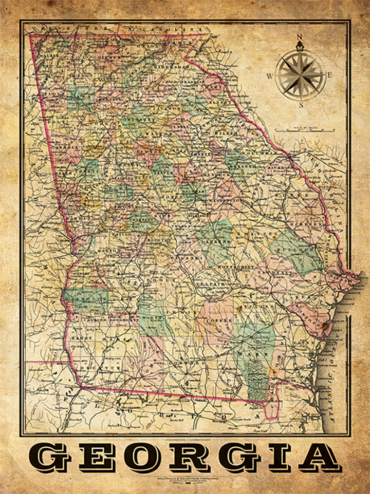 Georgia Vintage Map
