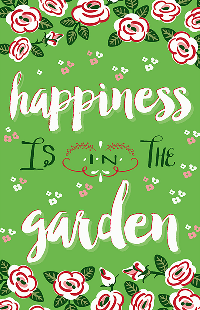 Happiness is in the Garden Illustration