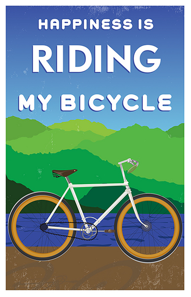 Happiness Is Riding My Bike – Mountainside – LOST DOG Art & Frame
