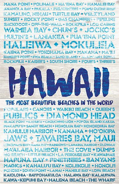 Hawaiian 名盤14枚セット Hawaii Beaches Wooden Plank Replica Signs – LOST DOG Art & Frame
