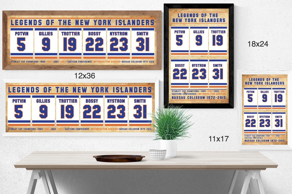 Islanders retired numbers vintage poster
