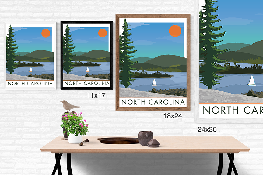 Lake Sailboat Scene – North Carolina