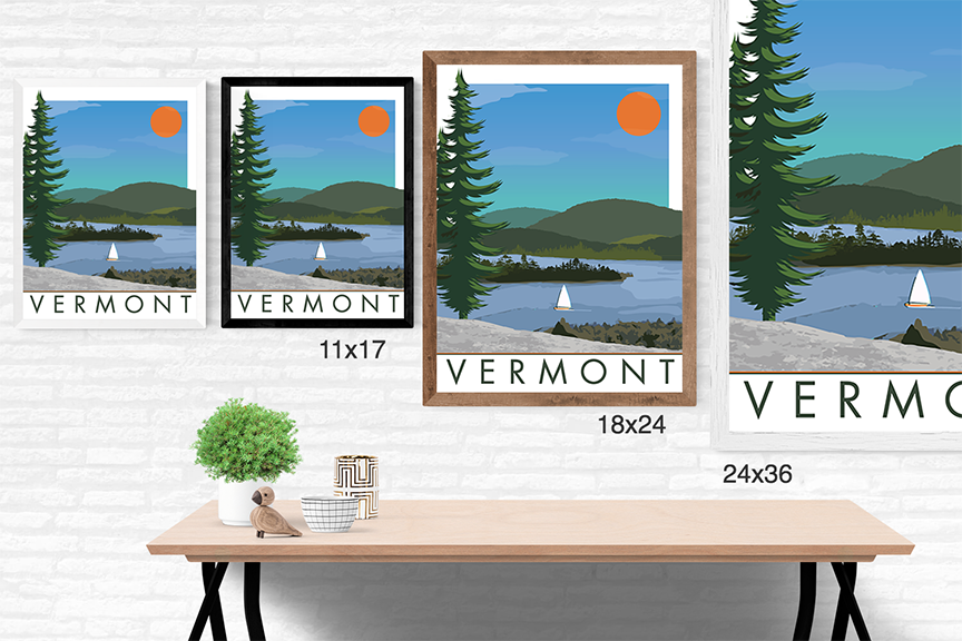 Lake Sailboat Scene – Vermont
