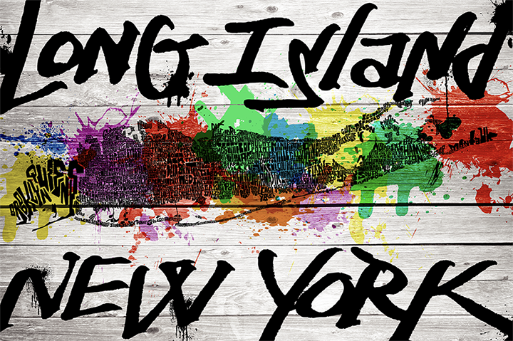 Long Island Graffiti Typography Map