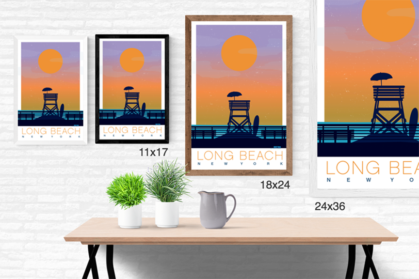 Long Beach Sunset Illustration