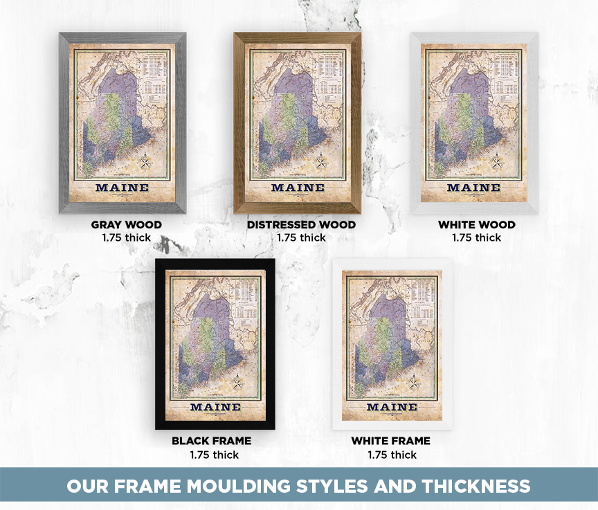 Maine Vintage Remixed Map