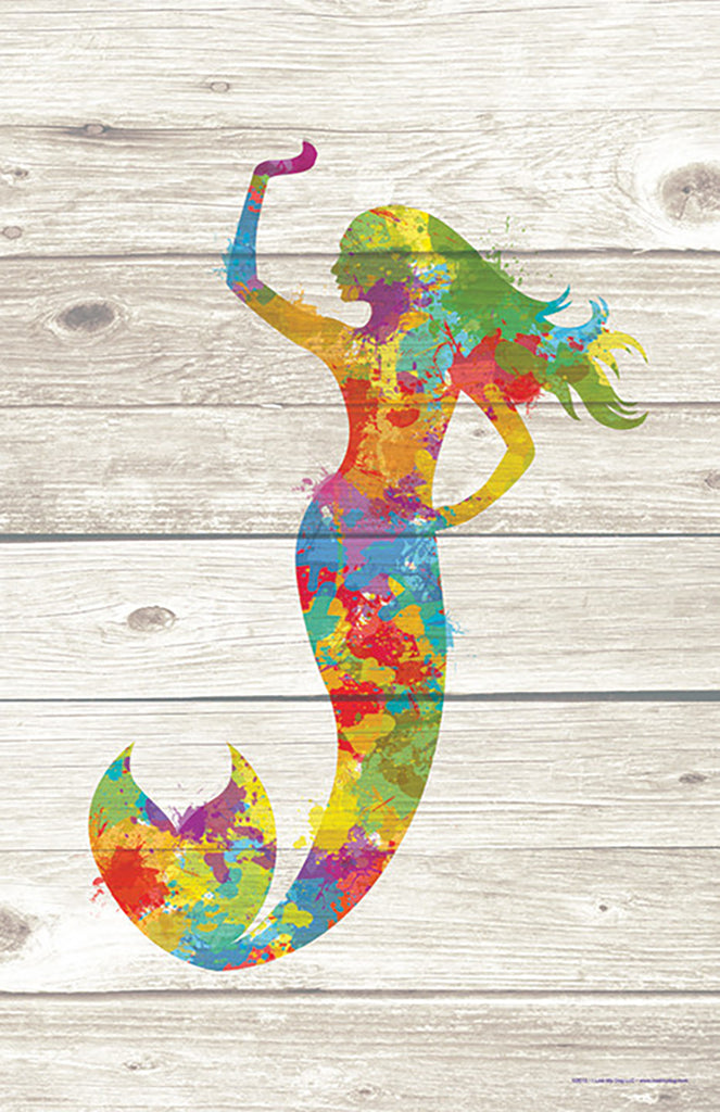 Mermaid Paint Splatter Silhouette