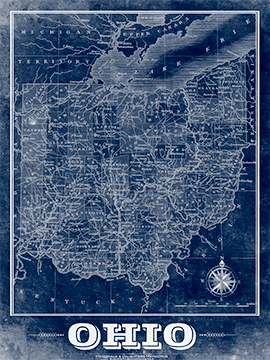 Ohio Vintage Map