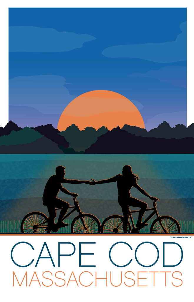 Sunset Bike Ride Illustration – Cape Cod