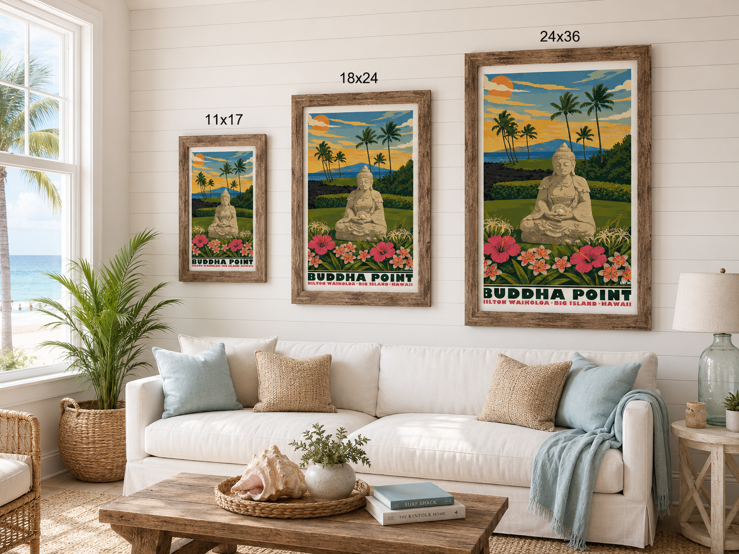 Buddha Point, Big Island Hawaii Illustration Poster – LOST DOG Art