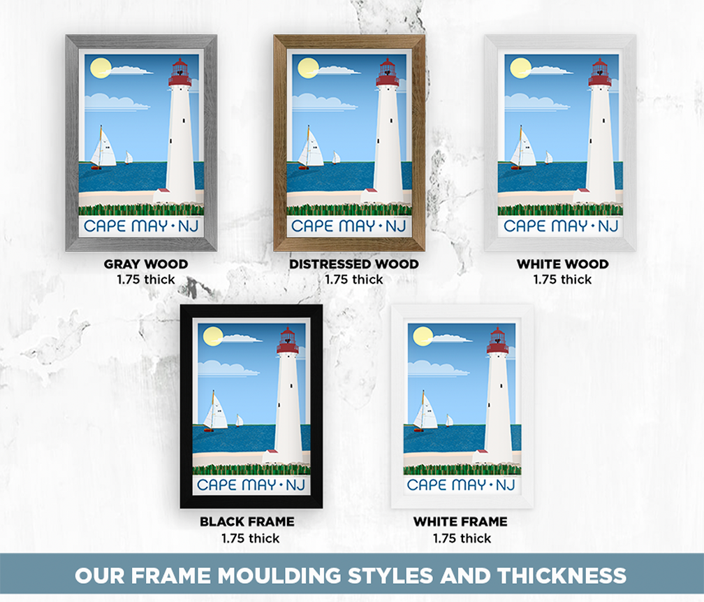 Cape May Lighthouse & Sailing Illustration