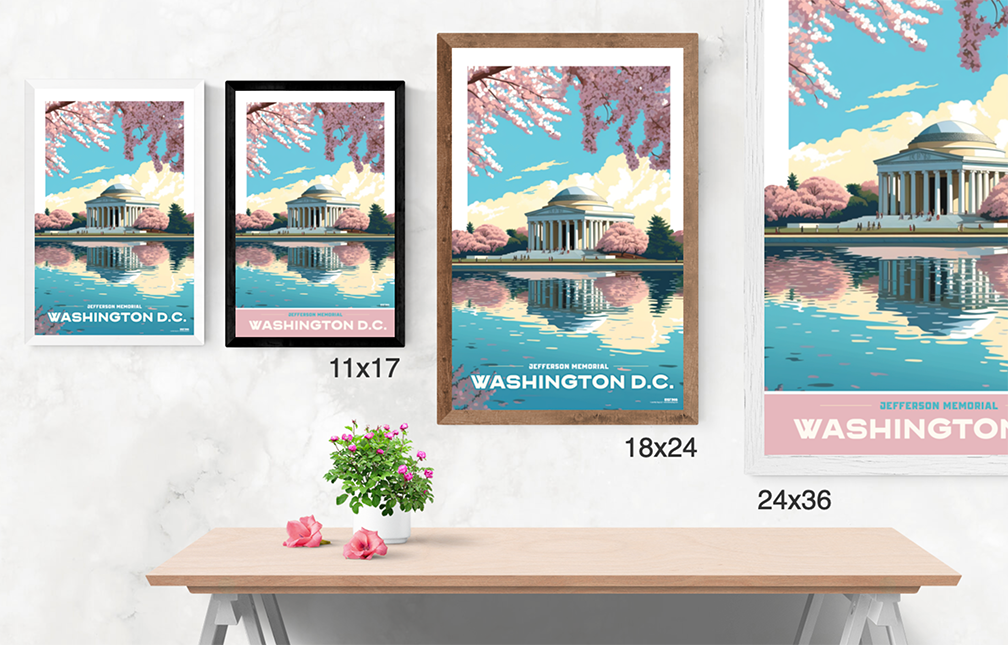 Jefferson Memorial Tidal Basin, Washington DC Illustration