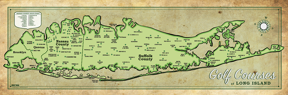 Long Island Golf Course Map